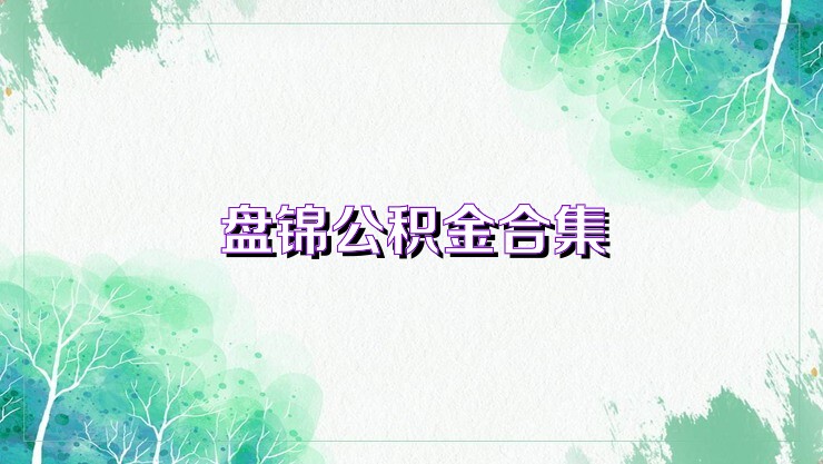 盘锦公积金合集
